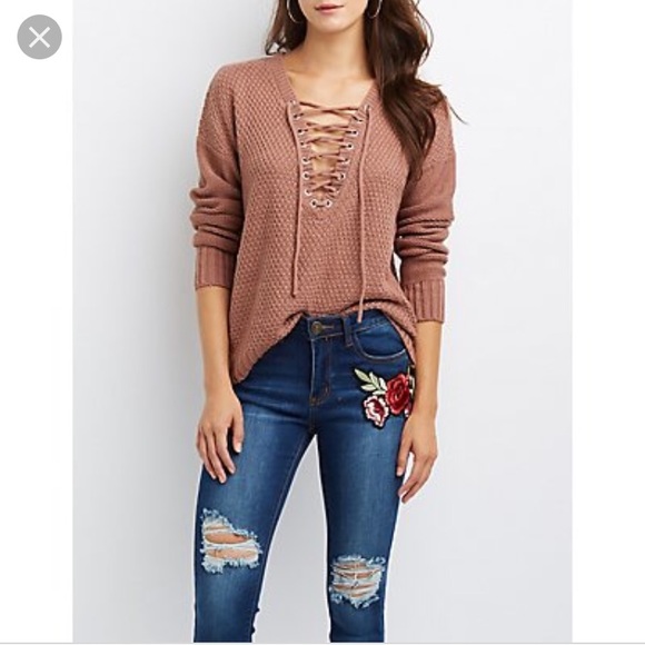 Charlotte Russe Sweaters - Tan Sweater + FREE CHOKER!